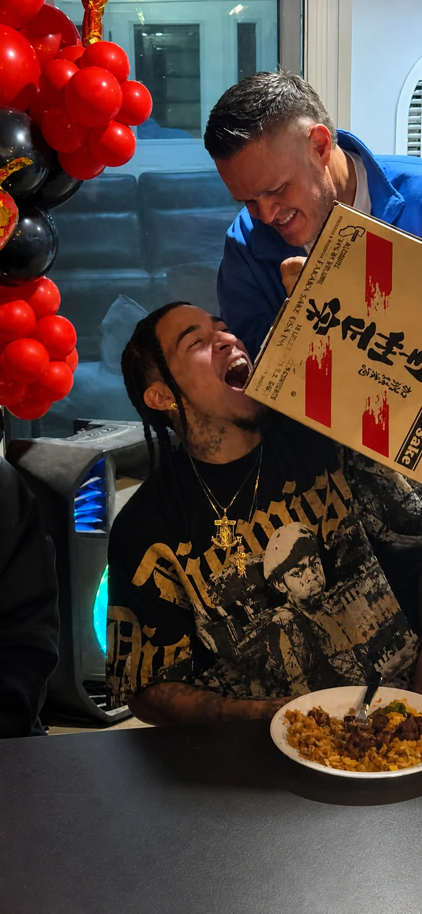 Guests laughing together during a private party dinner