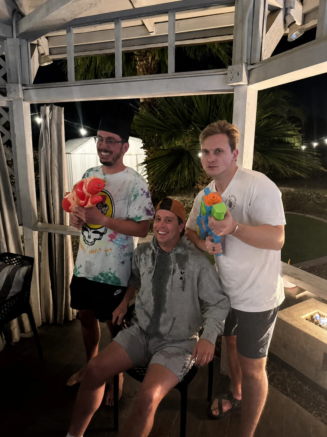 Group of friends joining an interactive hibachi game